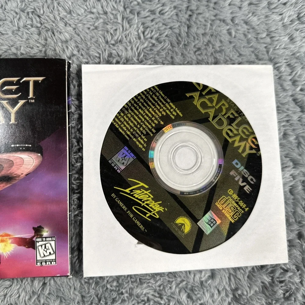 STAR TREK STARFLEET ACADEMY Interplay 1997 VTG PC Game CD-Rom 5 Discs W/ Sleeve